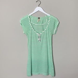 We The Free Striped Tee Seafoam/White